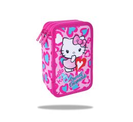 Penál 3 zipy Jumper Hello Kitty Pink 2 - vybavený